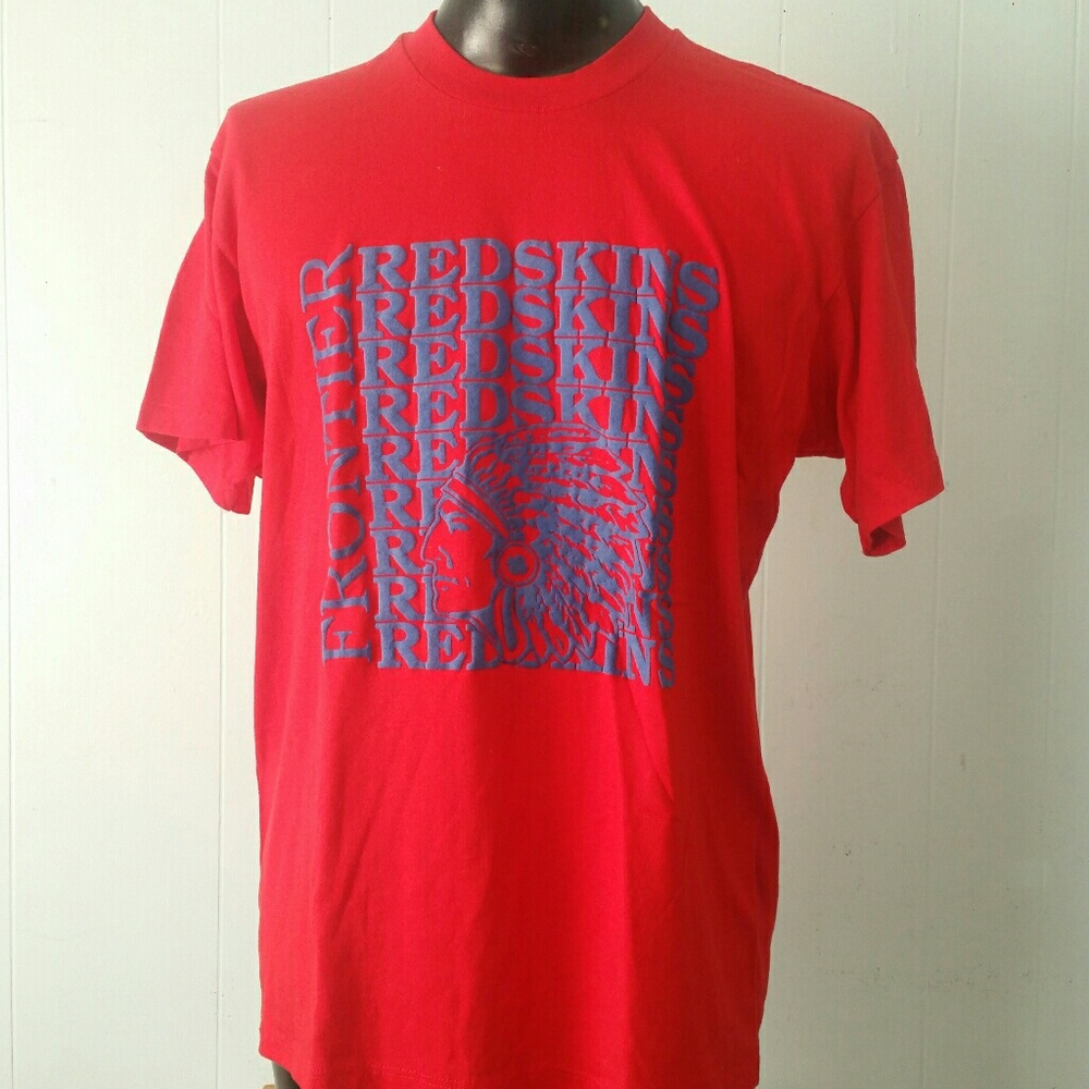 Frontier Redskins Vintage T-shirt Tee Tshirt MA